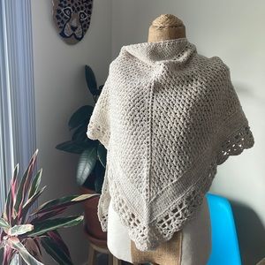 Knit and crochet shawl